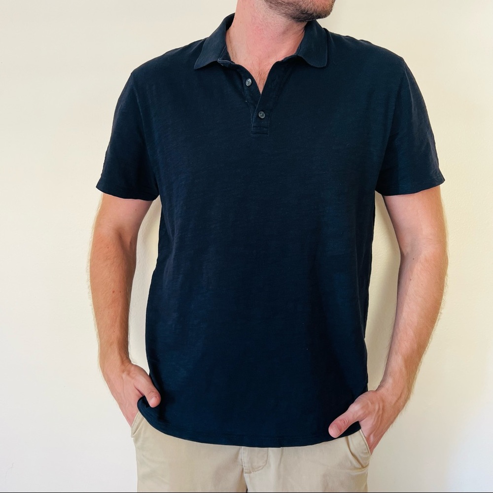 Vince navy polo shirt 100% cotton - Picture 4 of 7